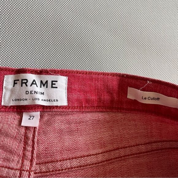 FRAME Le Cutoff Womens Short Denim Crimson Shadow Red Size 27 - Picture 6 of 7